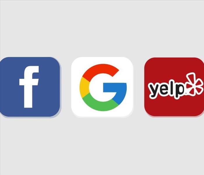 Facebook Google Yelp icons for reviews